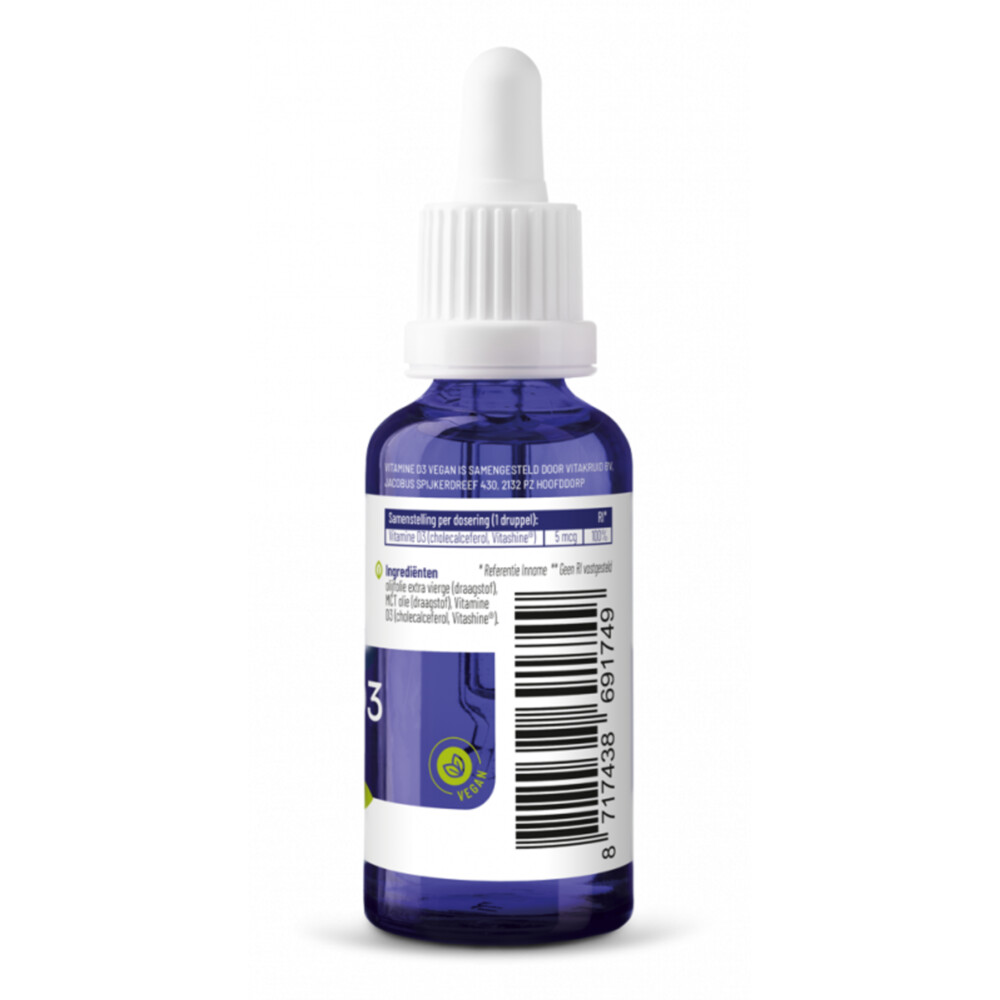 2x Vitakruid Vitamine D3 druppels Vegan30 ml
