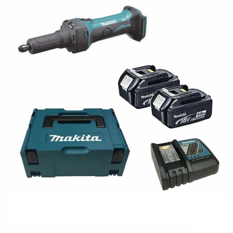Makita DGD800RMJ 18V Li-ion accu rechte slijper set (2x 4.0Ah) accu in Mbox