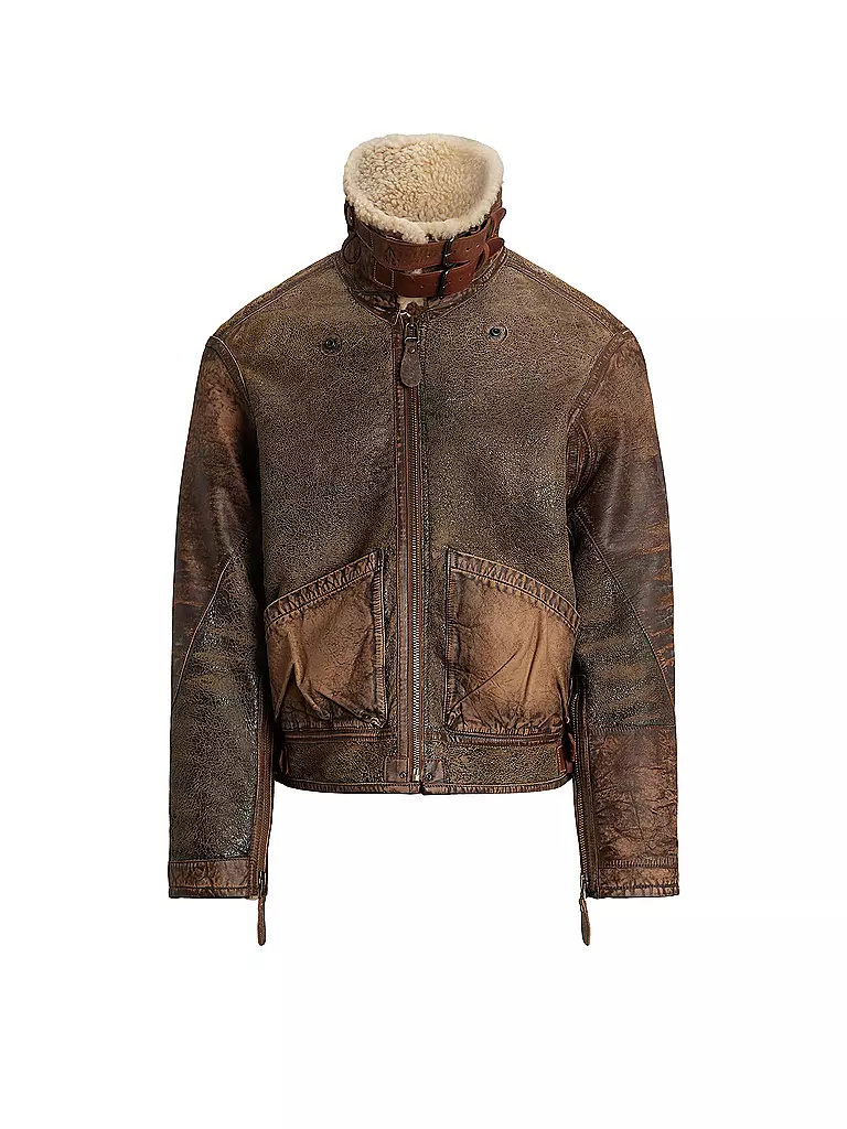 POLO RALPH LAUREN Lederjacke braun