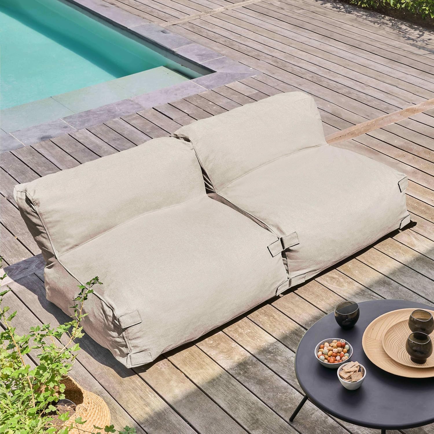 Oviala Gartenmöbel, modular, 2-Sitzer, Beige