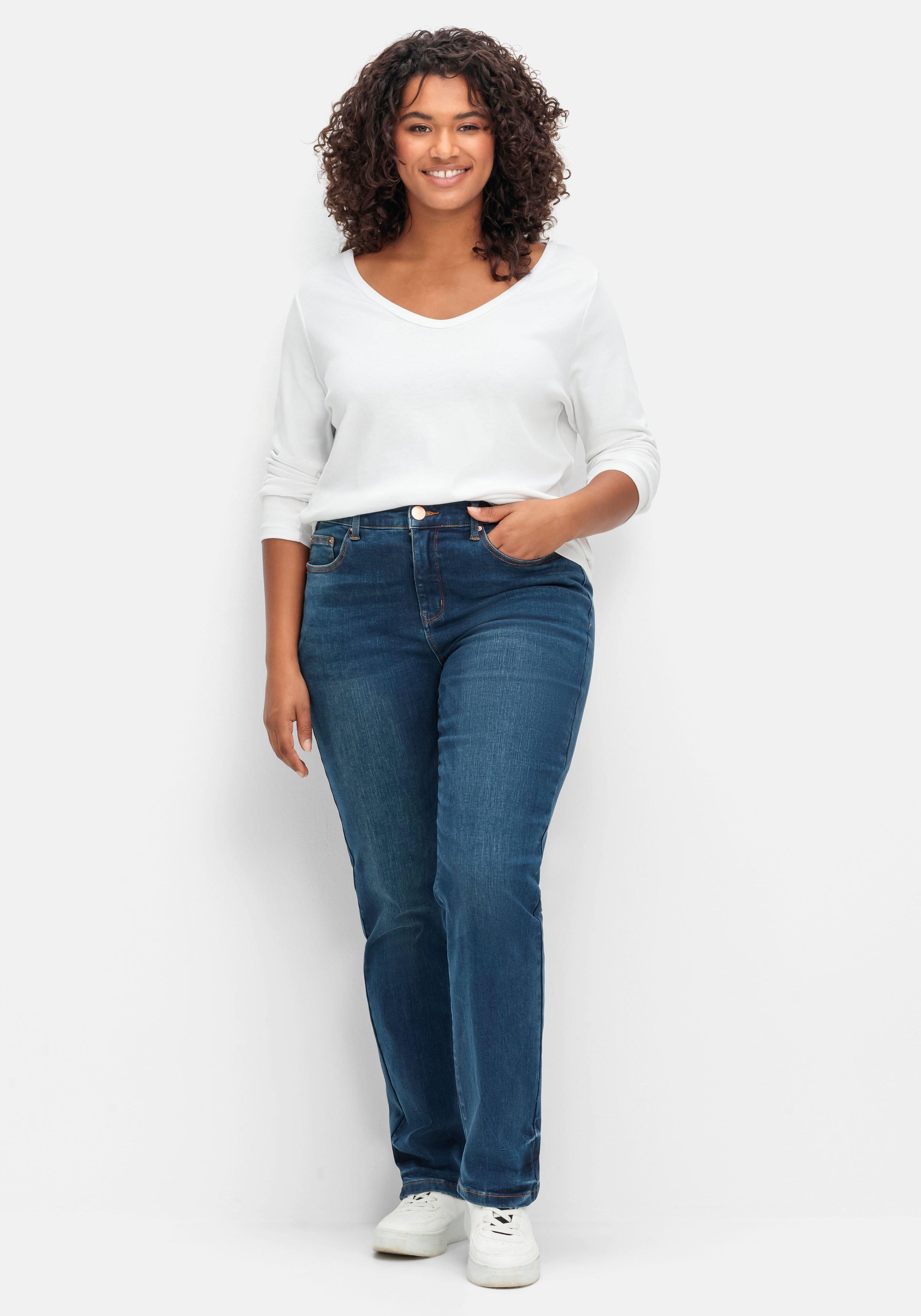 Gerade Stretch-Jeans mit Bodyforming-Effekt
