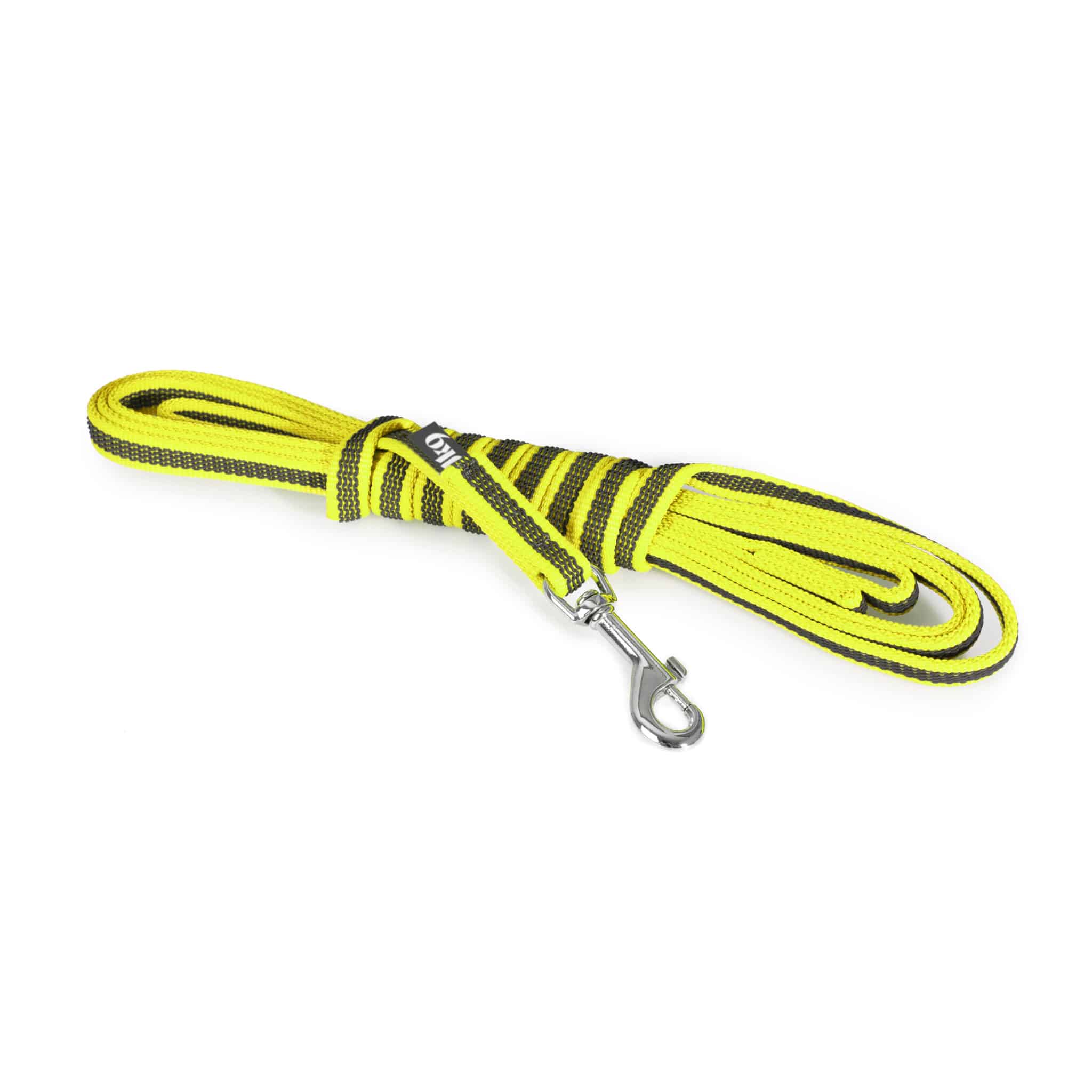 Alça emborrachada de 14 mm x 3 m, cor neon, com puxador.