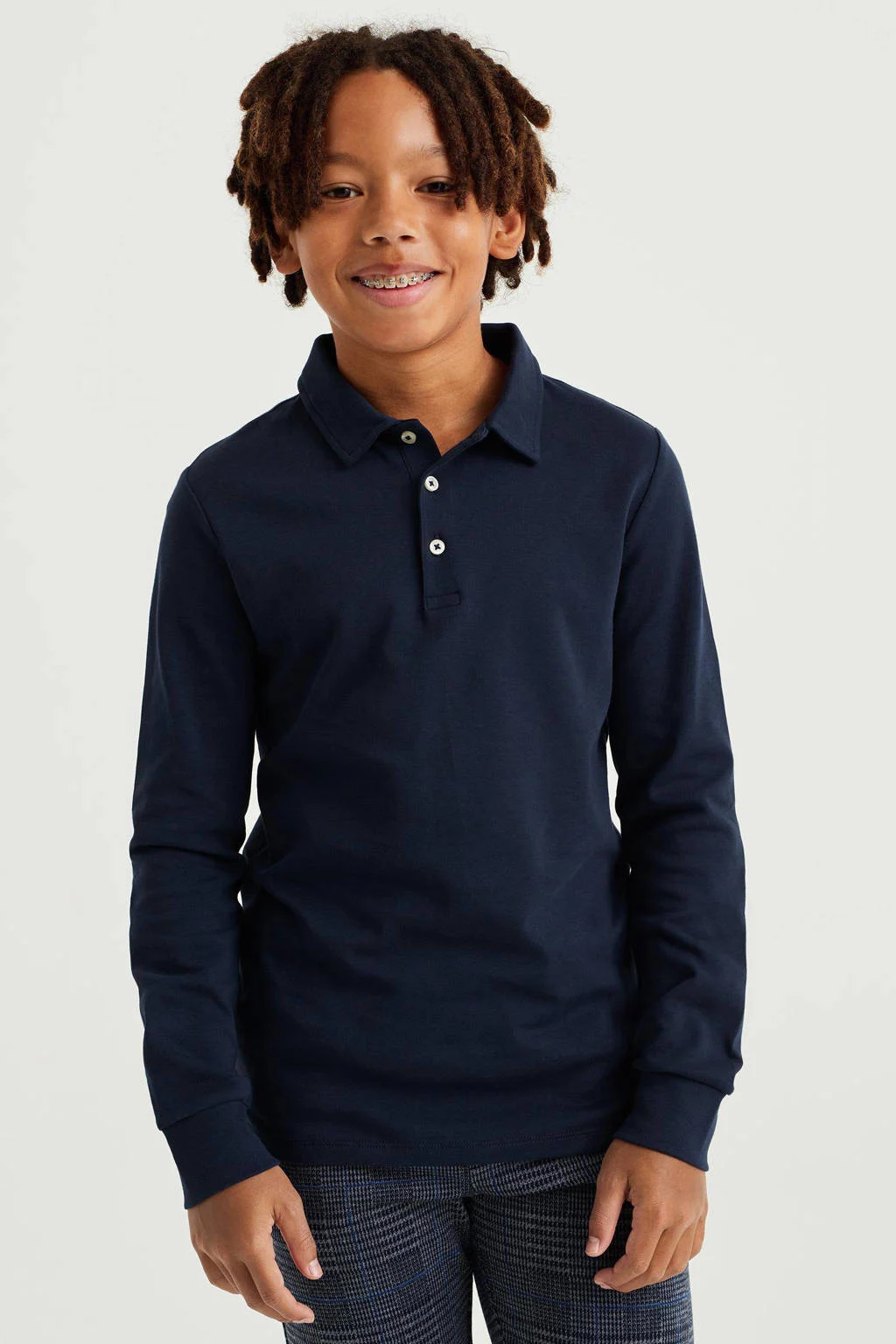 WE Fashion polo donkerblauw