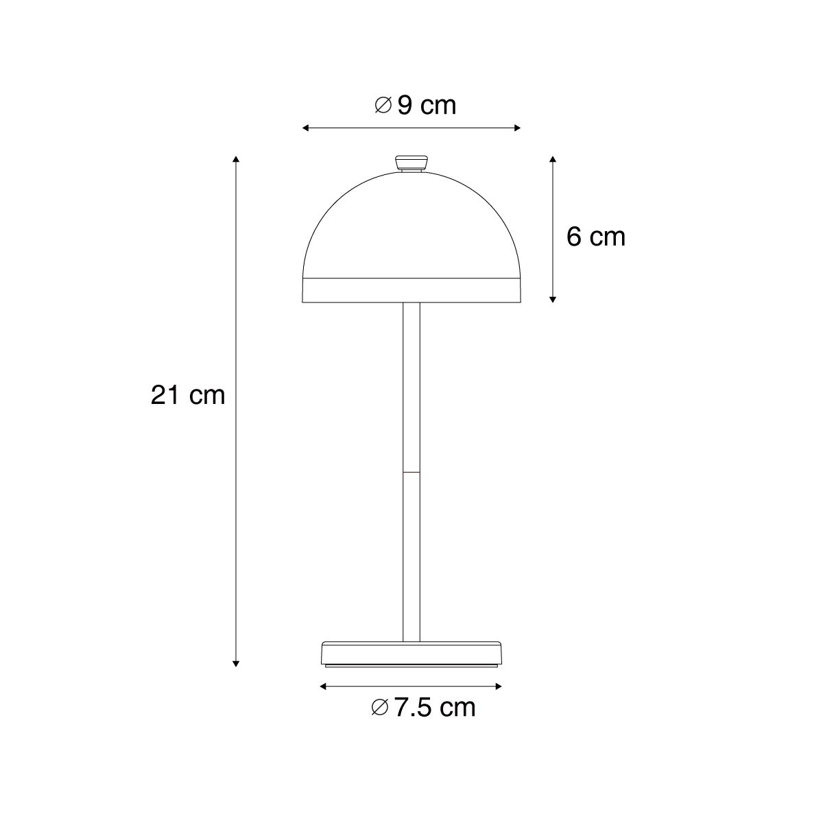 Tafellamp groen incl. LED IP54 oplaadbaar met laadstation - Squirrel