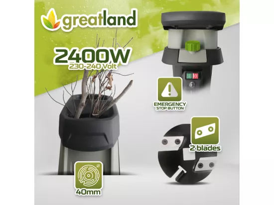 Broyeur de végétaux électrique 2400W