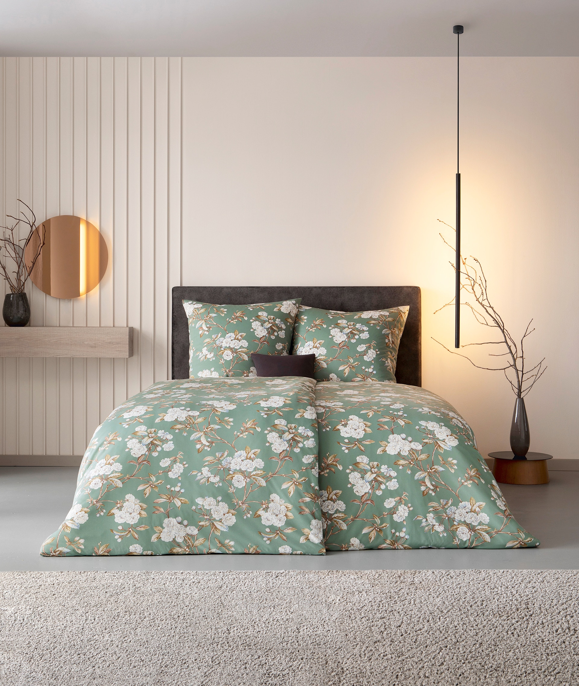 ESTELLA Mako-Satin Bettwäsche FRIDA 135 x 200 cm salbei