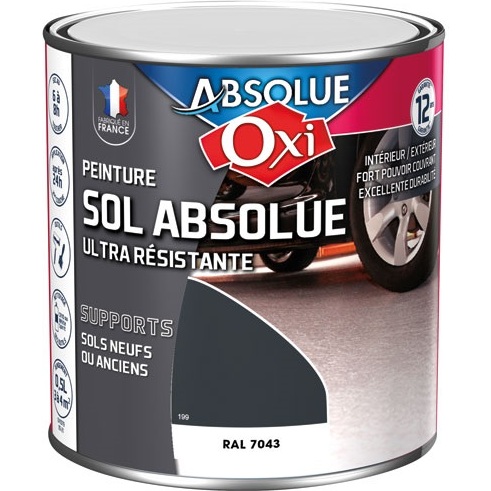 Peinture sol Veloutée 0,5 L Sol Absolue - Gris Carbone