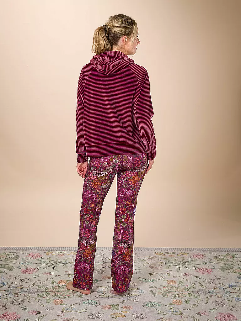 PIP STUDIO Loungewear Hoodie VELVET TAMARI beere