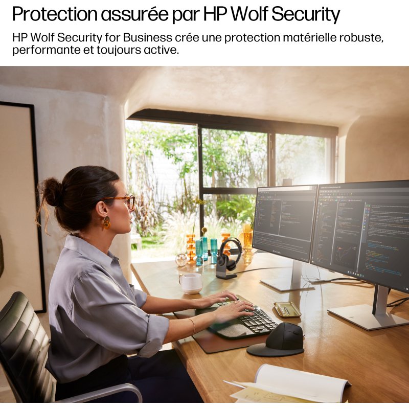 HP EliteDesk 8 Tower G1i Desktop AI PC Wolf Pro Security Edition Intel Core Ultra 5 235 8 Go DDR5-SDRAM 256 Go SSD Windows 11 Pro Noir