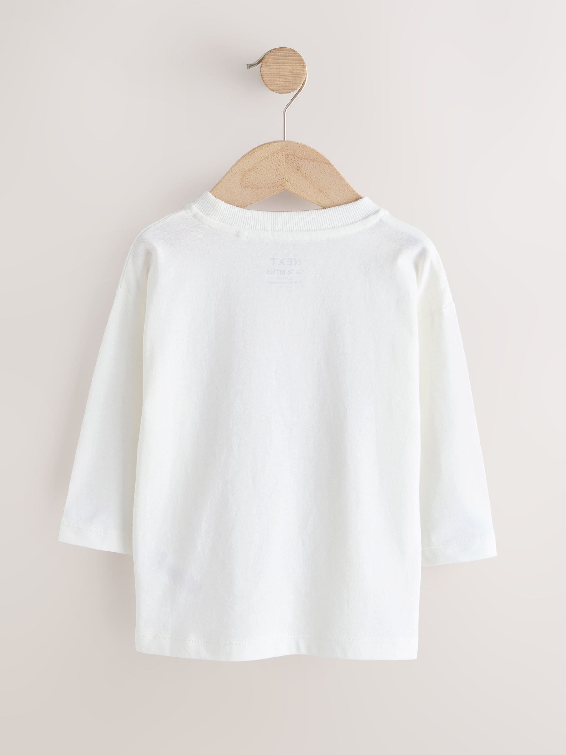 Witte Hamish - Kerst-T-shirt met lange mouwen (3mnd -8jr)