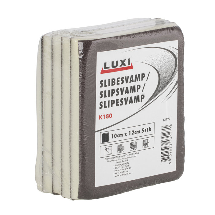 Slibesvamp korn 180 - 10 x 12 mm 5 stk. - Luxi