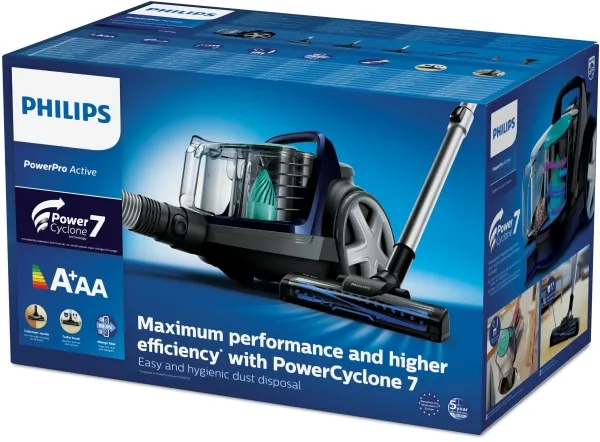 Philips PowerPro Active FC9556 - Støvsuger - beholder - uden pose - louros-blå