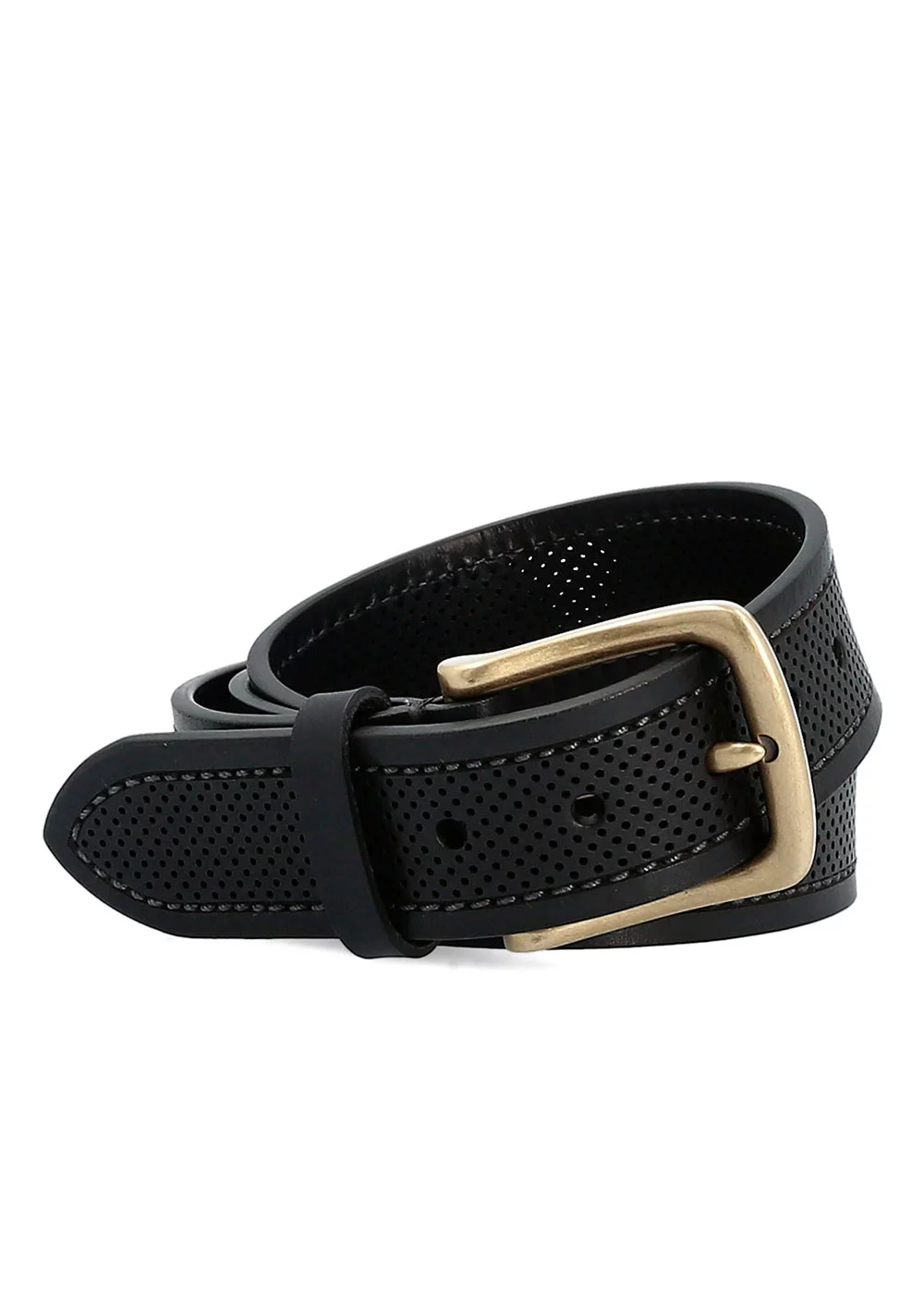 CEINTURE OAKWOOD CUIR MINI PERFOS NOIR