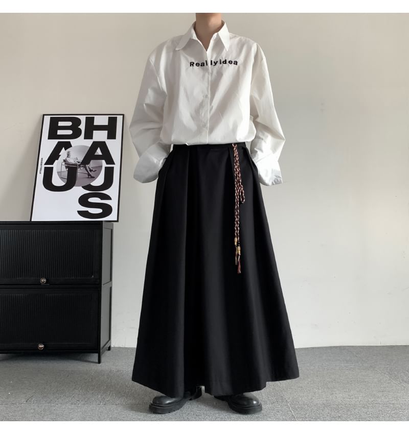 Patow - Mid Rise Plain Cropped Wide Leg Pants