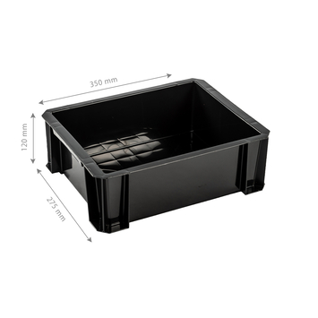Stapelbare opbergbox Heavy Duty 8 liter zwart
