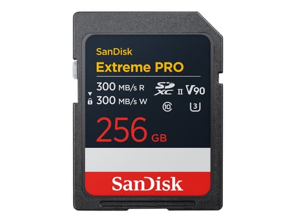 SanDisk Extreme Pro - Flashminnekort - 256 GB - Video Class V90 / UHS-II U3 / Class10 - SDXC UHS-II