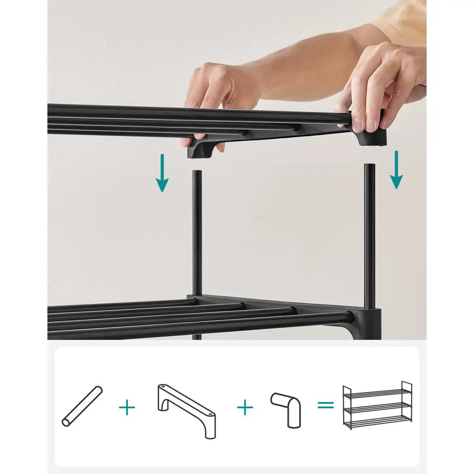 Songmics Schoenenrek Pedri - 92 x 30,5 x 55 cm - Zwart