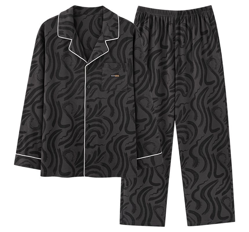 Jeony - Loungewearset: print shirt met lange mouwen en broek