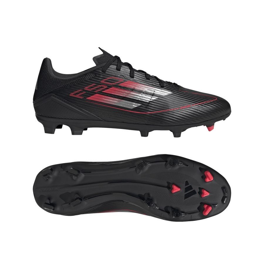 adidas F50 League FG/AG Stealth Victory - Noir/Argenté/Lucid Red