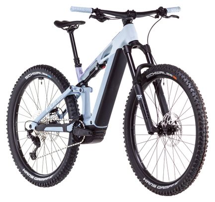 VTT Électrique Tout-Suspendu Cube Stereo Hybrid One44 HPC Race 800 Shimano Deore XT 12V 800 Wh 27.5'' Bleu Pigeon Art 2025