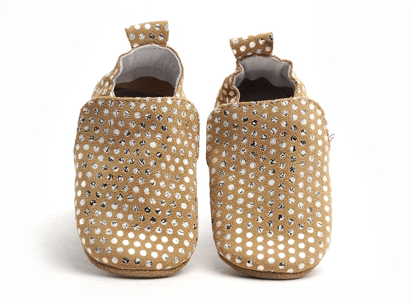 Bellamy chaussons bebe valentines tic pois marron