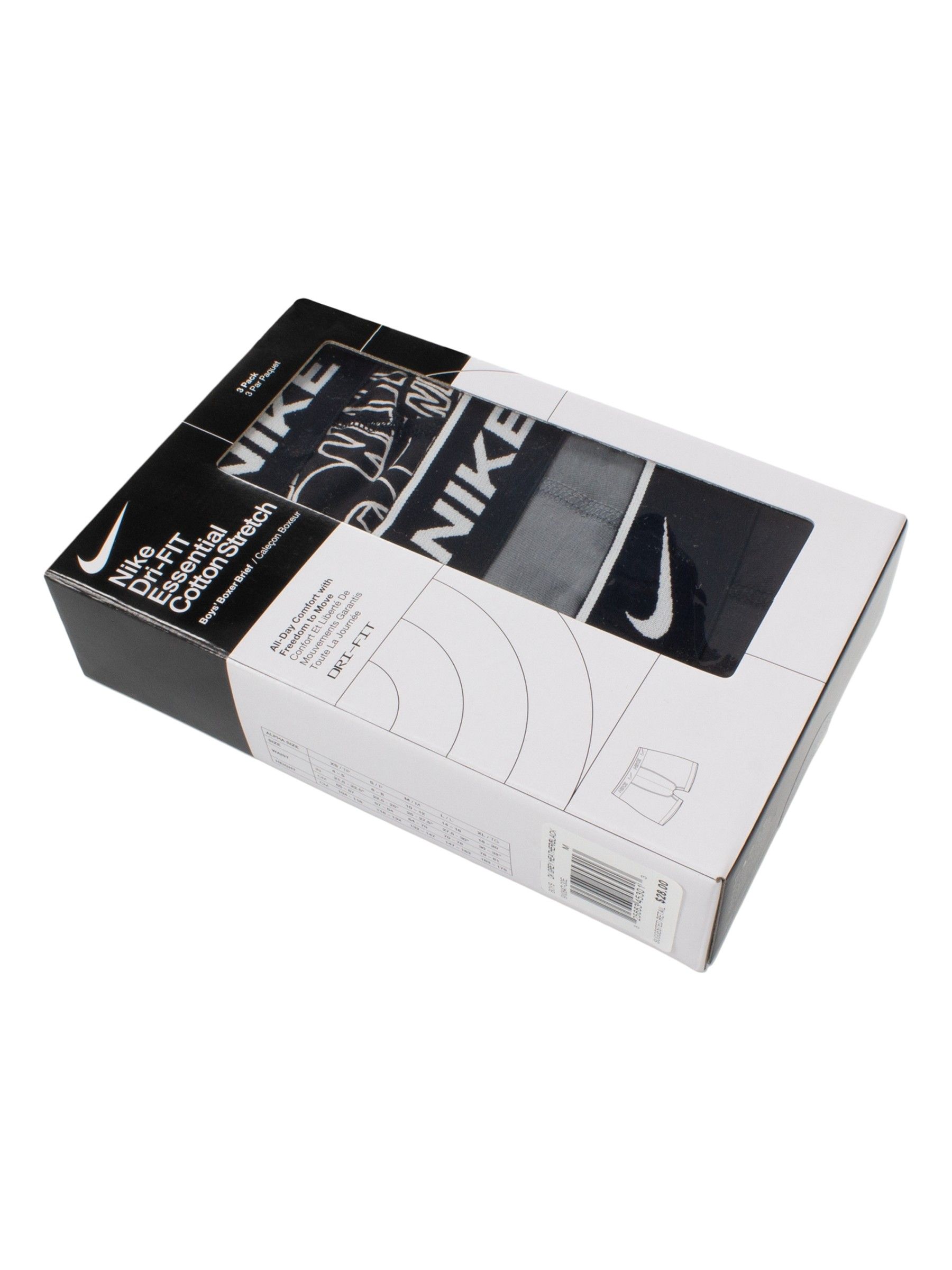 Zwart - Nike Print E Day Cotton Stretch Boxers 3 Pack