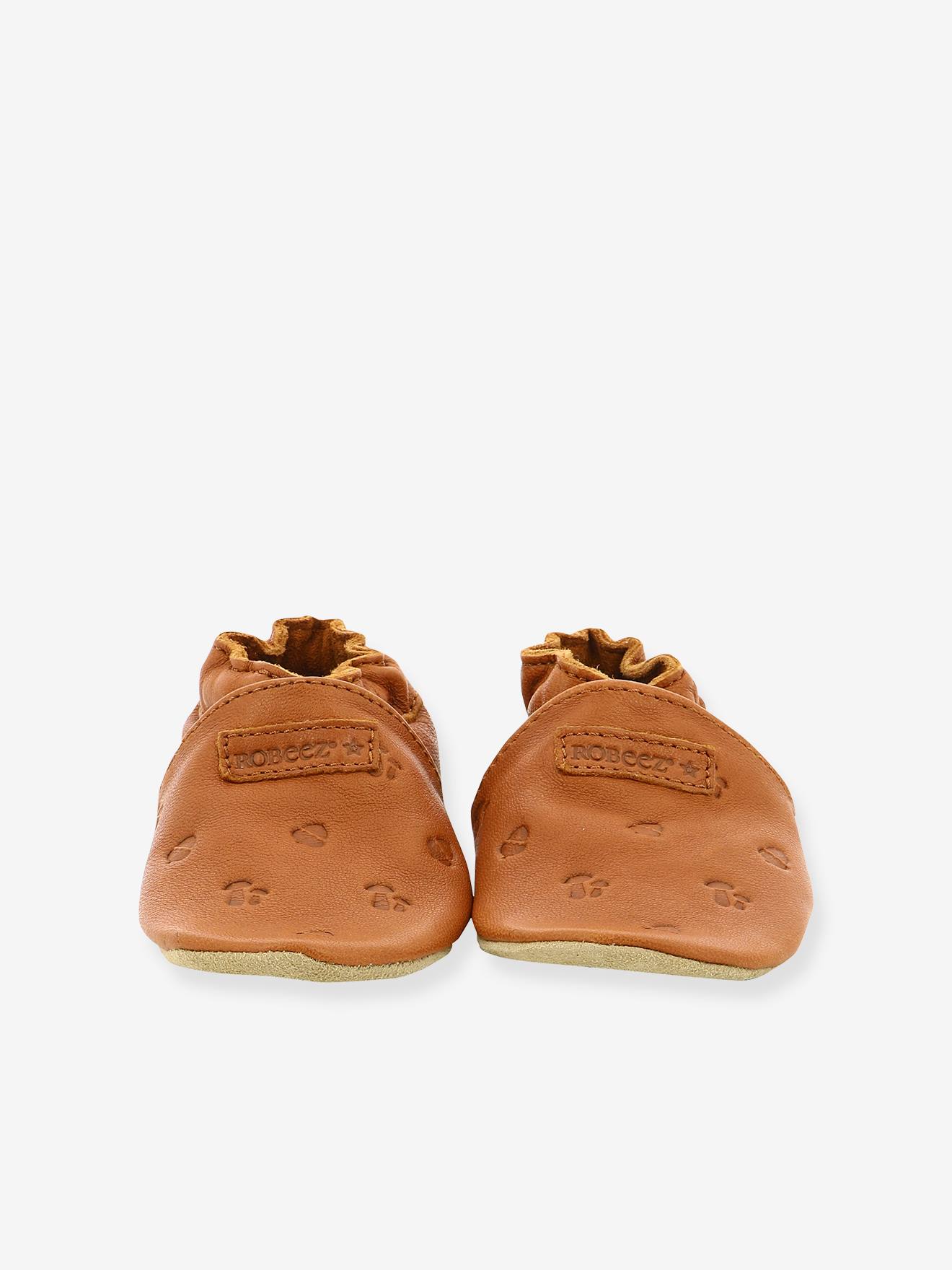 Pantufas de couro leves Mywood ROBEEZ©, marrom bebê