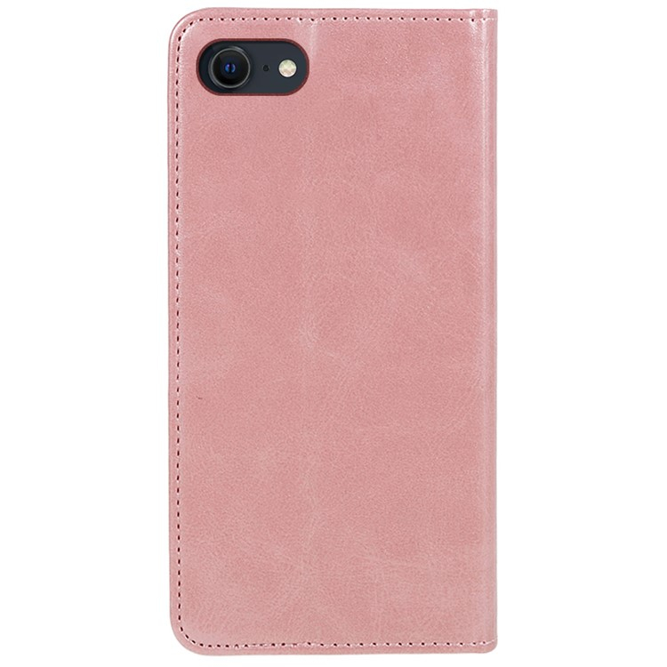 iPhone 16e Leder Tasche Flip Cover mit Kartenfächer im Vintage Look - Roségold