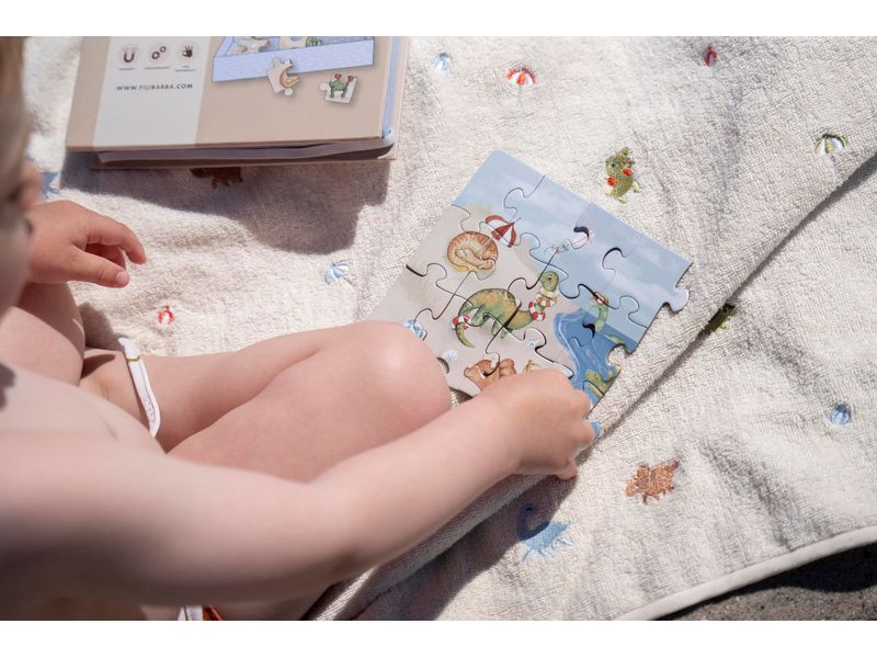 Filibabba Magnetspiel Puzzle Dino Beach Kreatives Spielzeug für kleine Entdecker
