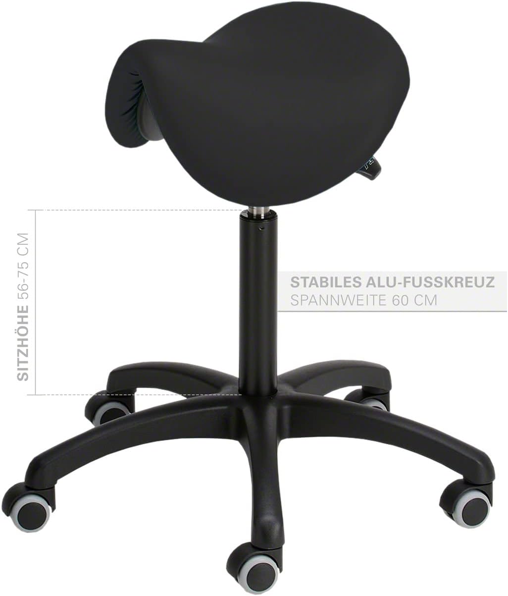 Sport-Tec Sattelhocker Standard mit Polster und Rollen, Rollhocker, Arbeitshocker