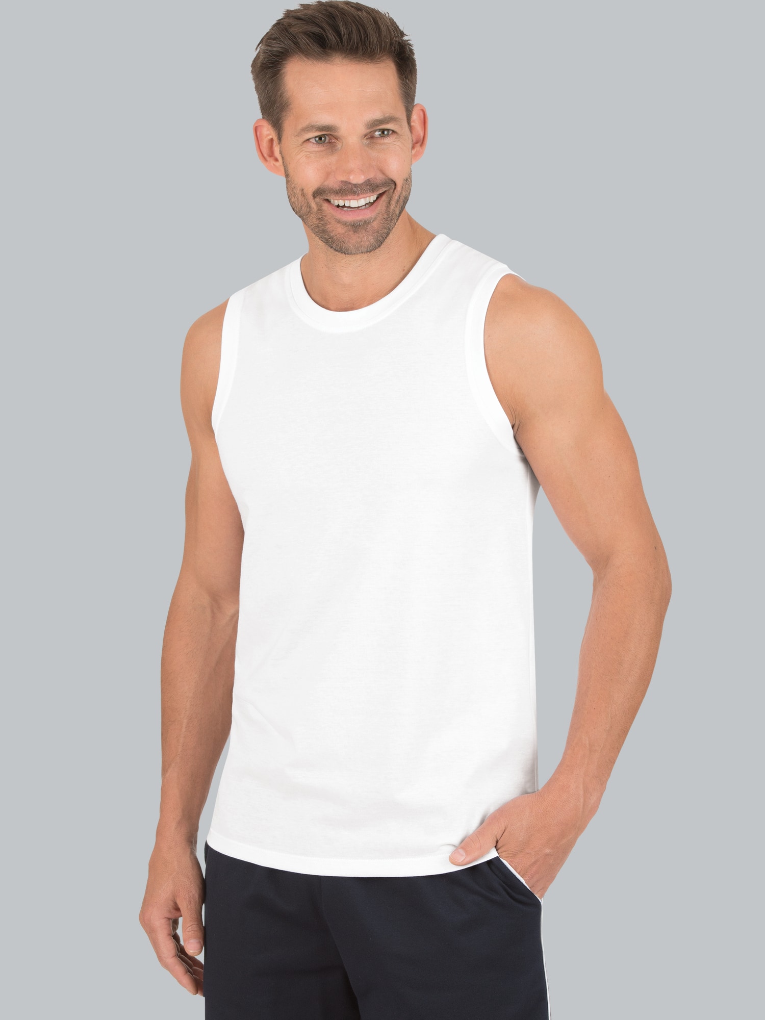 Trägershirt aus Single-Jersey Weiss