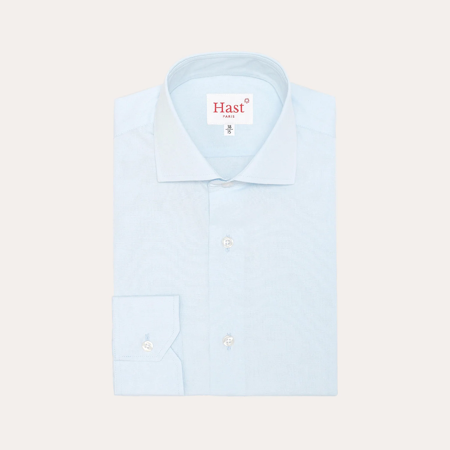 Fitted shirt in sky blue double-twisted poplin