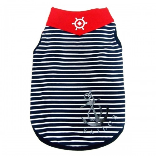 Camiseta de marinheiro para cães, listras azuis