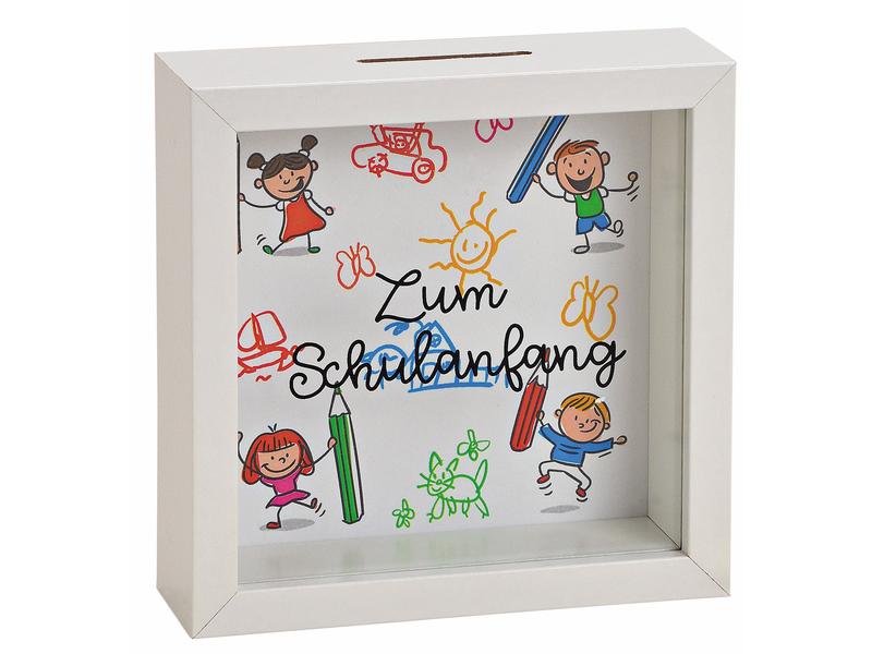 G. Wurm Spardose Zum Schulanfang 5 x 15 x 15 cm Sparkasse für das aufbewahren von Geld