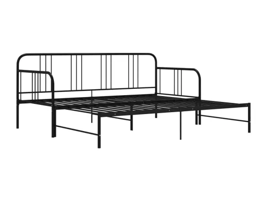 Lit canapé extensible noir en métal 90x200 Volda