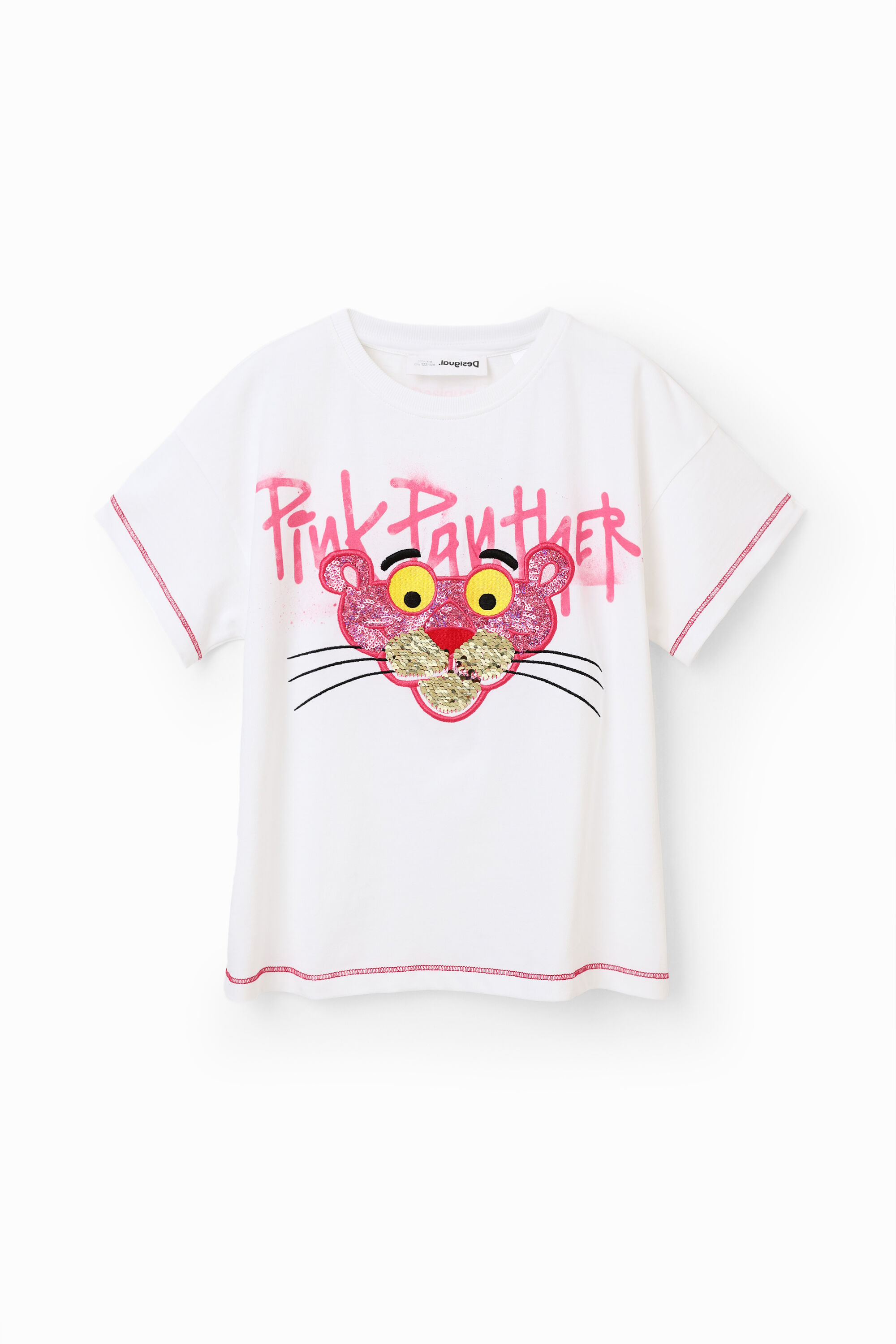 T-shirt Panthère rose paillettes