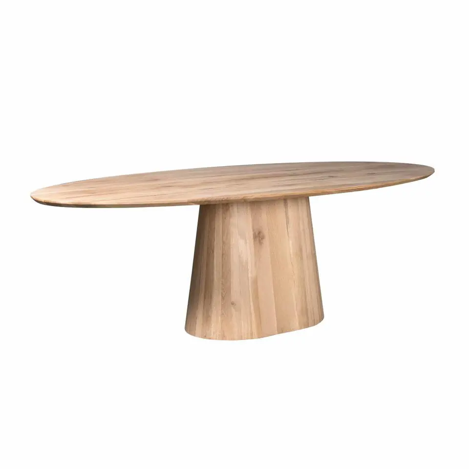 Eettafel Ovaal Naturel Hout - 210x110x76cm - Riga