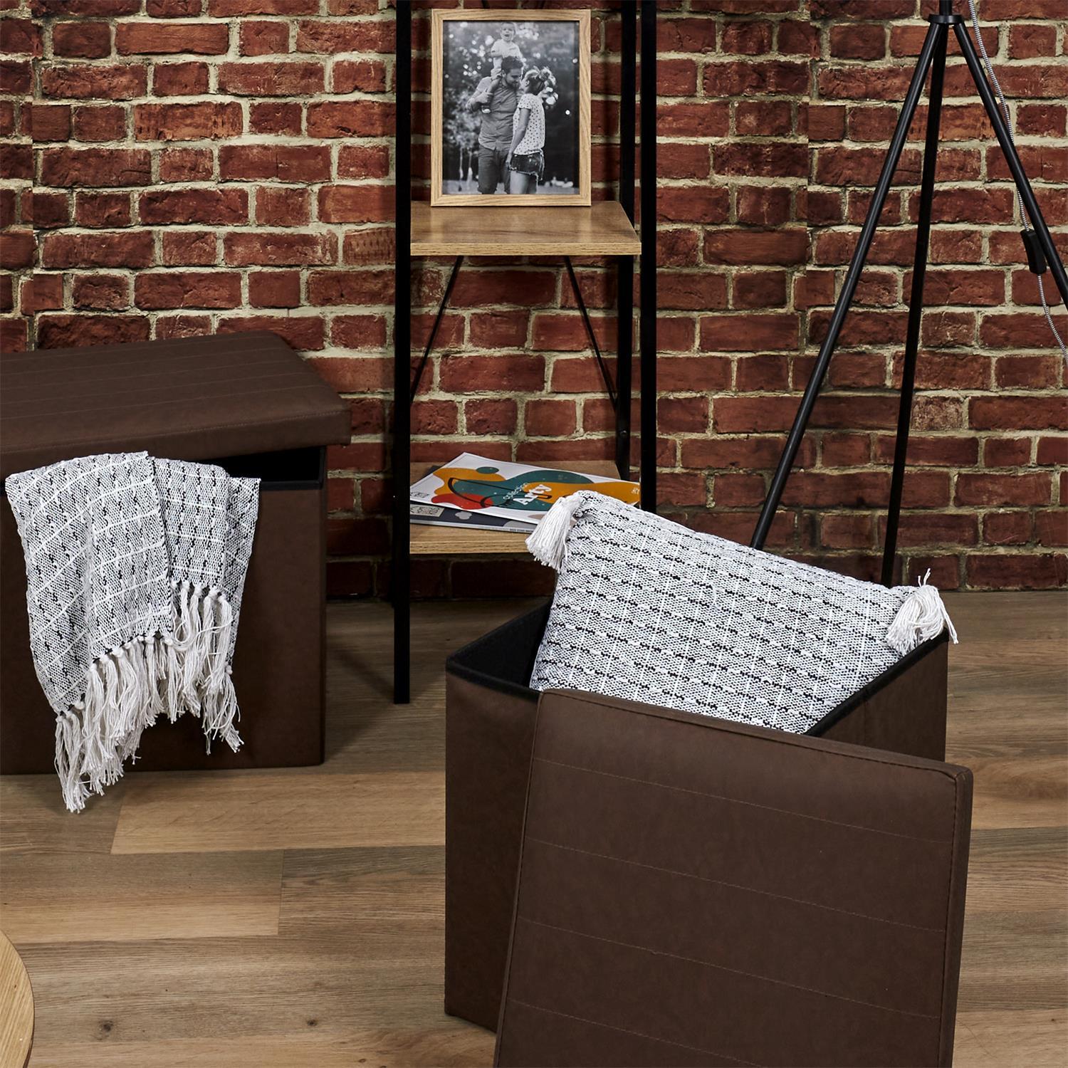 COFFRE POUF PLIABLE MARRON