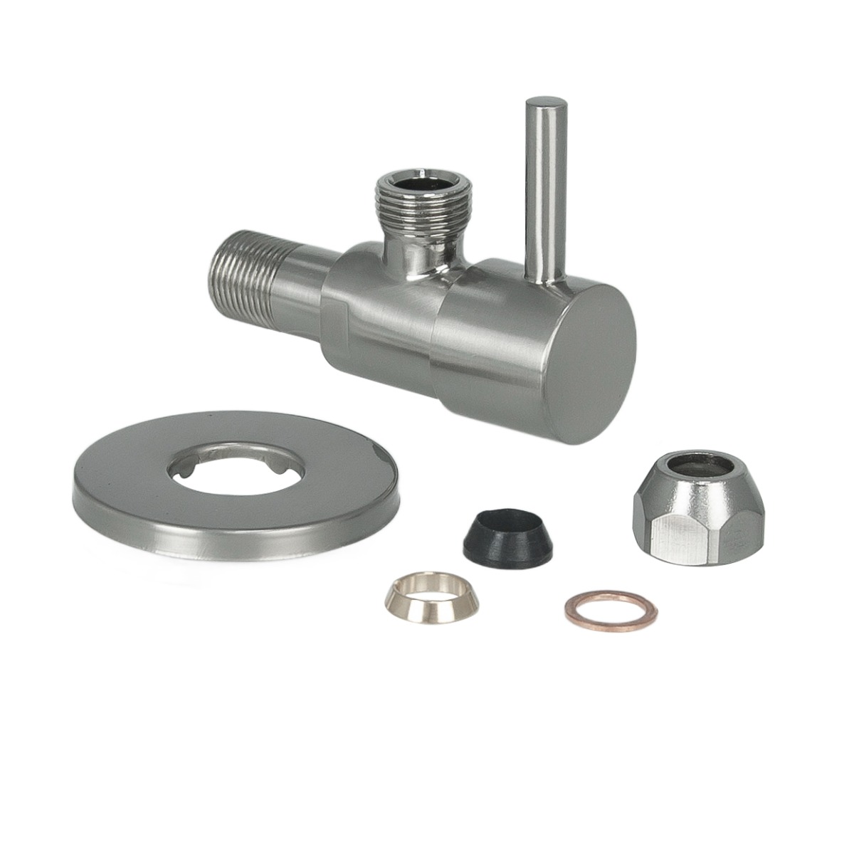 Mueller Skipe hoekstopkraan 3/8 x 3/8 of knel 10mm geborsteld staal