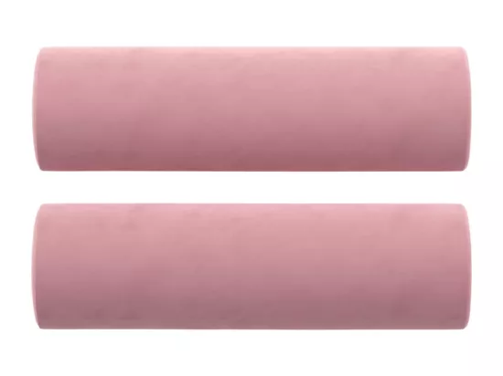 Canapé 3 places avec oreillers décoratifs rose 180 cm velours