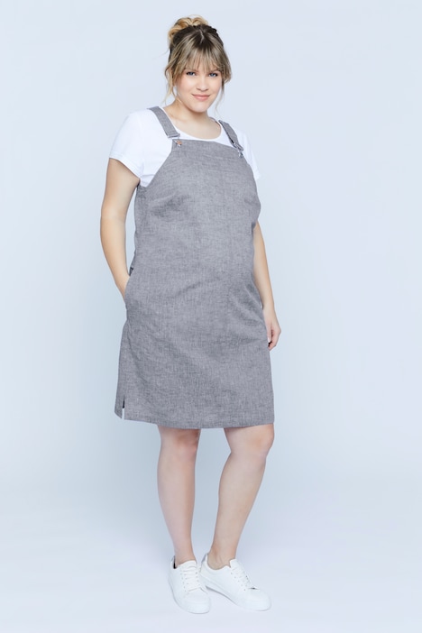Bellieva Trägerkleid, verstellbare Träger, seitliche Knöpfe, A-Line, Biobaumwolle, GOTS