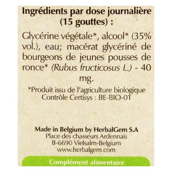 Herbalgem Macérat Concentré Ronce Bio 30ml