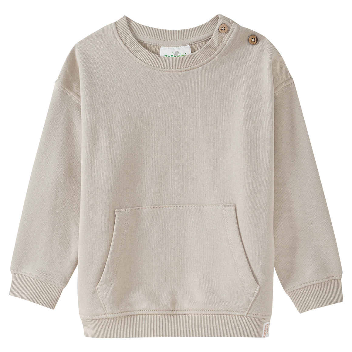 Topomini Pure Collection Baby Sweatshirt mit Kängurutasche hellbeige