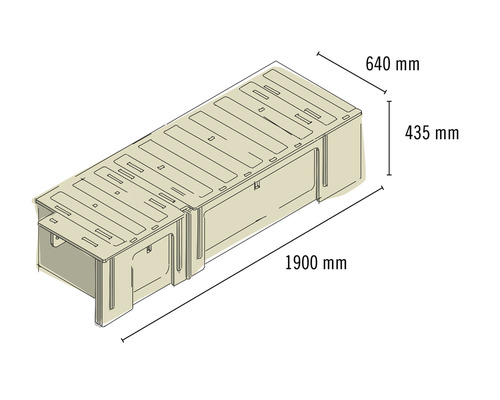 Buildify Campingbox Christoph bedsysteem, lengte-asymmetrisch, voor Ducato/Crafter/Sprinter, 1900x1180x435 mm (LxBxH) (zonder montage- en bevestigingsmateriaal)