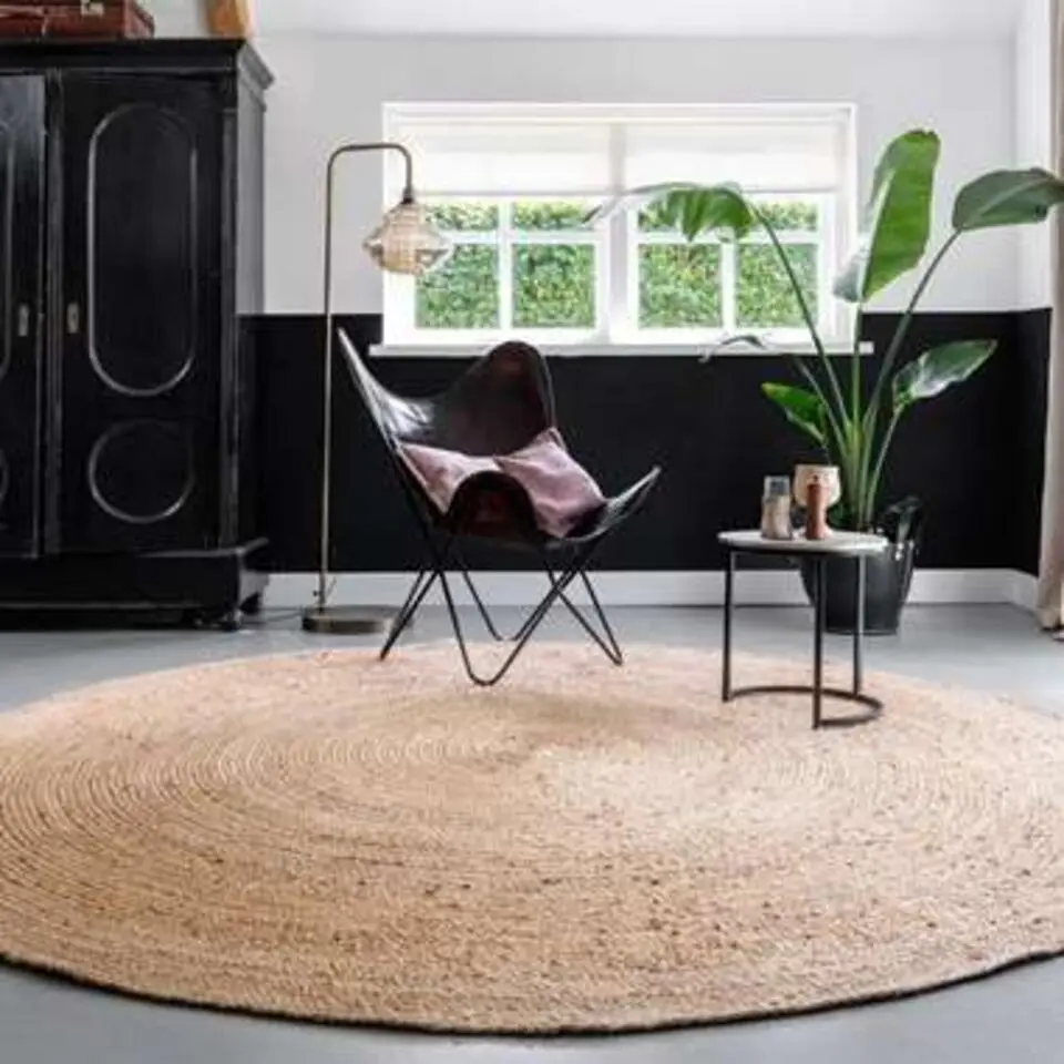EVA Interior Vloerkleed Jute Rond - Naturel - 240 Ø (L)