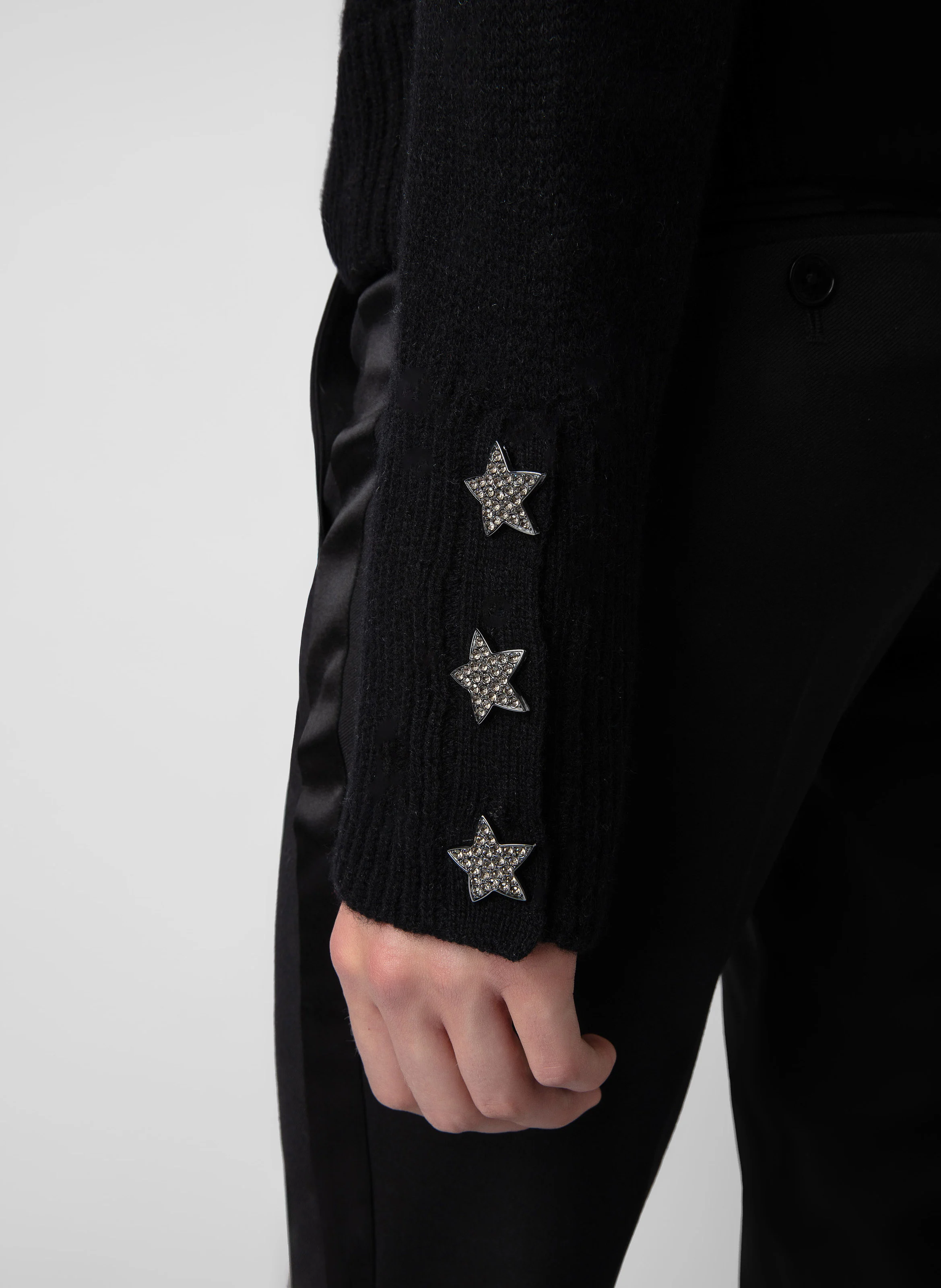 BOXY - Pull col roulé en cachemire et laine| Noir