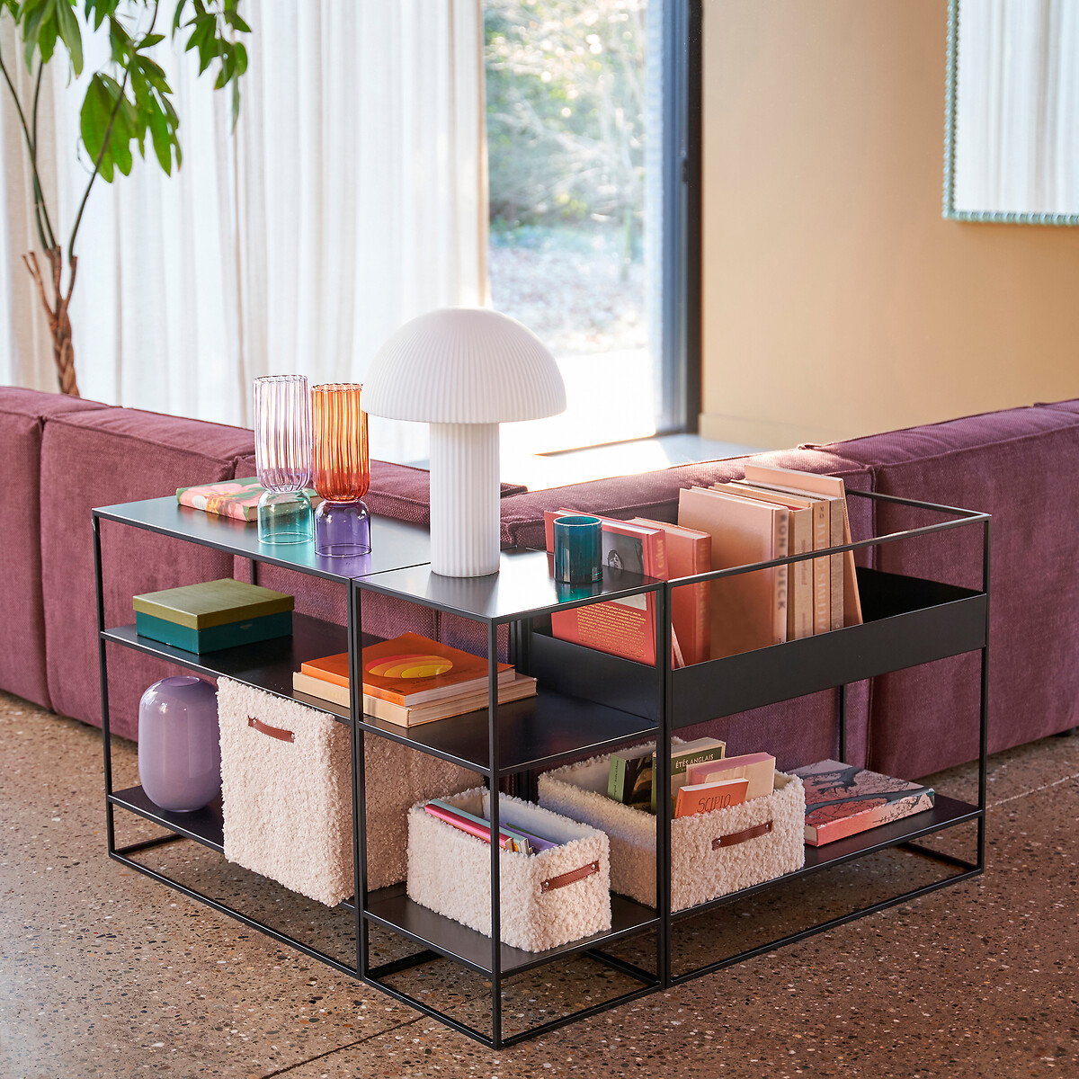 LA REDOUTE INTERIEURS<br>Étagère de aço para trás de um sofá, Miva