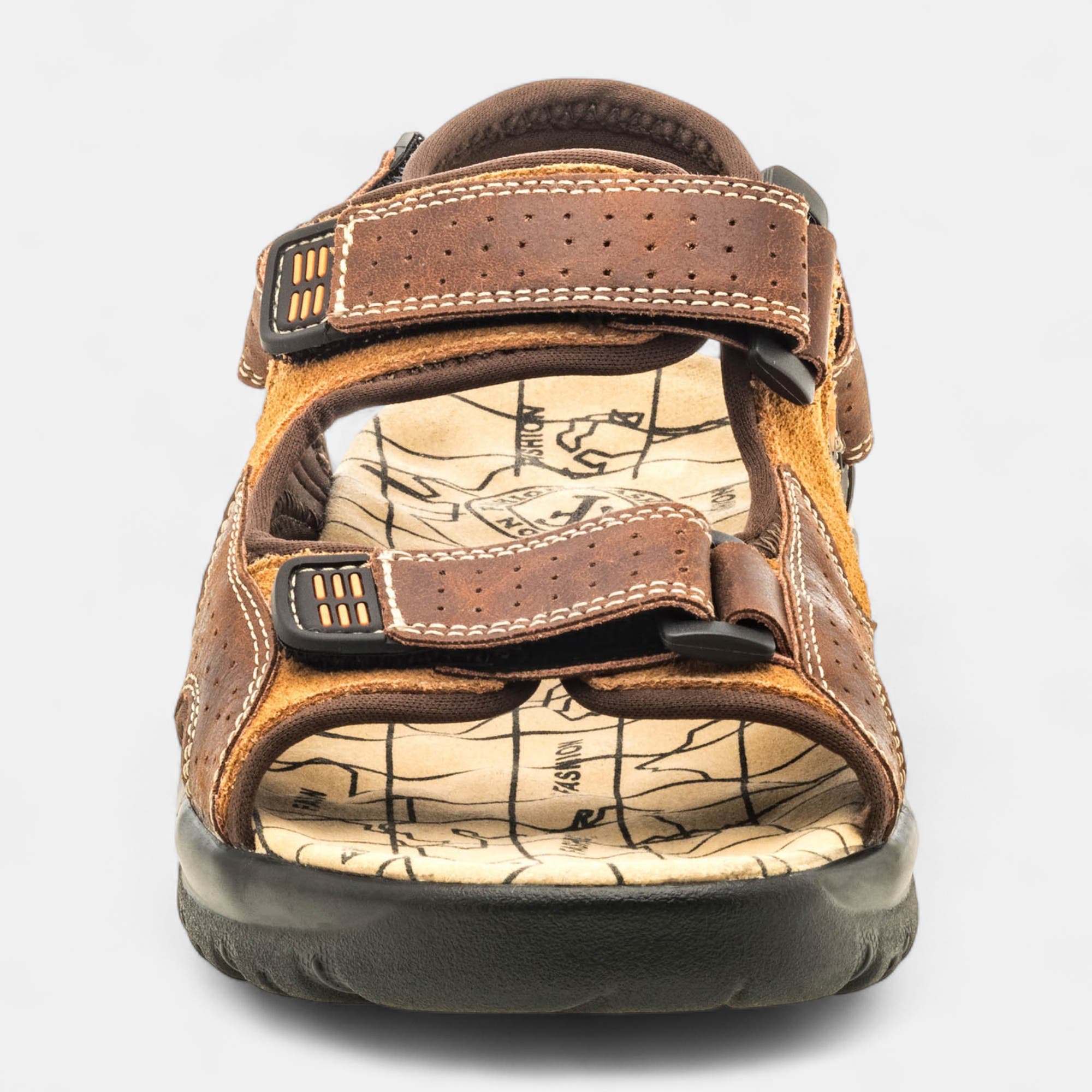 Sandales Homme en cuir marron