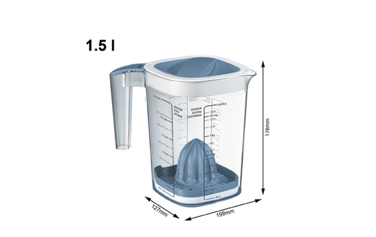 Messbecher Loft 15 dl, Blau/TransparentMessbecher aus transparentem Kunststoff