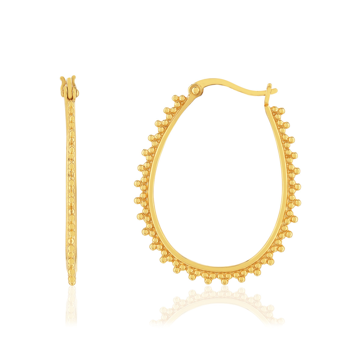 Boucles d'oreilles plaqué or motif perlé